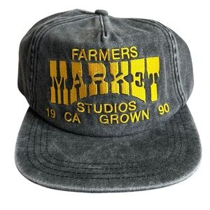 Market Studios Farmers Market‎ 5-Panel Hat Washed Black Yellow Embroidered OS